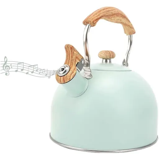 Stainless Steel Whistling Kettle 2.5L for Gas Stoves, Induction Compatible, Ergonomic Handle