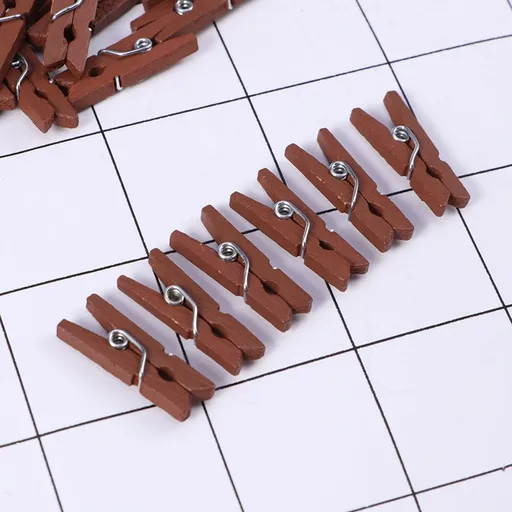 Photo Clips for Pictures Mini Wood Clips Coated Paint 100 Pcs 1x0.2in
