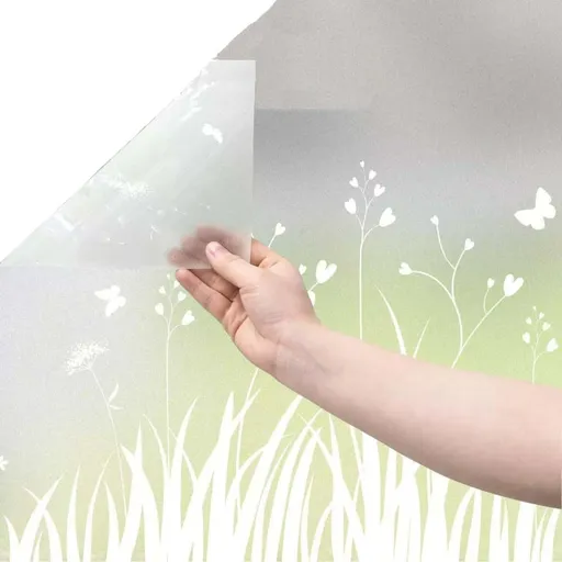 Privacy Window Film Dandelion Pattern UV Protection for Bathroom, 45cm x 500cm
