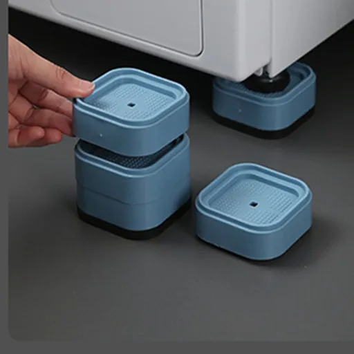 4 Pieces Furniture Risers, Adjustable Bed Risers Heavy for Table Desk Couch, Square Stackable Bed Raisers Blocks, Floor Protection Riser