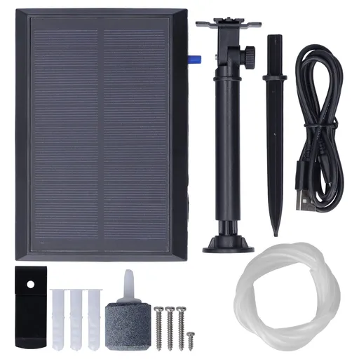IP65 5.5V 1.5W Oxygen Pump Kit Solar Charging Air Aeration Pump for Aquarium Fish Tank Aquaculture Pool