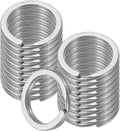 20pcs Split Keychain Rings, 15mm Round Flat Keyrings Stainless Steel Open Key Chain Ring Dog Tag Rings for DIY Keychain Craft Lanyard, 1.5mm Thick, Silver