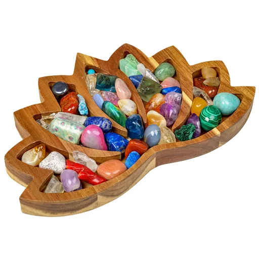 Lotus Crystal Tray for Stones - Display Your Crystals & Healing Stones - Crystal Holder for Stones Display