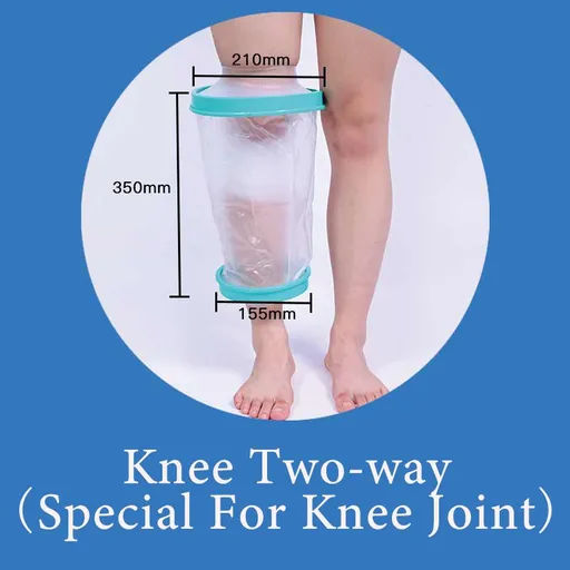 Two Way Knee Joint Waterproof Cast Cover Shower Knee Surgery Bandage Protector Knee Wound Bath Sleeve