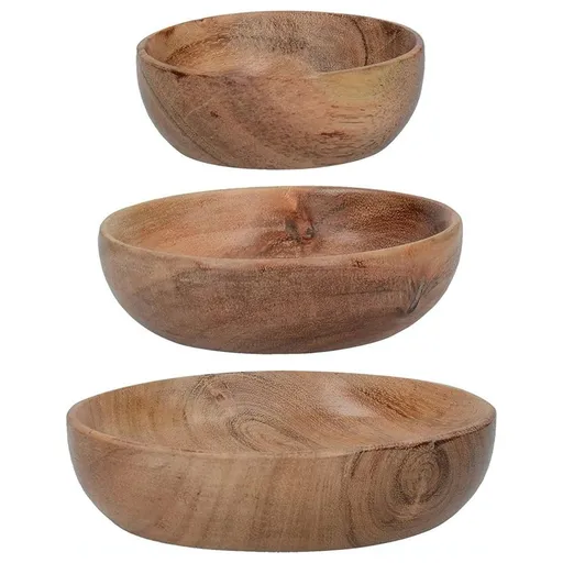 Wooden Bowls,Acacia Wood Bowls for Salad,Rice,Smoothie,Soup,Fruits,Snacks,Handmade Wooden Mixing Bowl Utensils Set,Small Wooden Bowls,3 Pcs