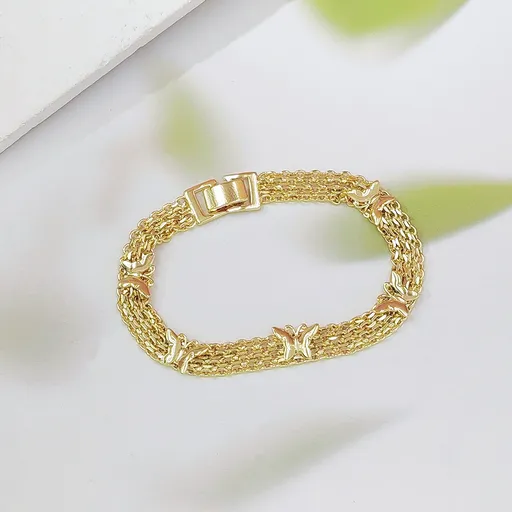 Gold Vintage Hollow Butterfly Metal Chain Bracelet - Premium Copper High-End Designer Intricate Jewelry