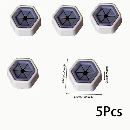 5-Pack Hexagon Towel Hooks, Wall Mount Plastic Utility Hook Set, Easy Install, Multi-functional Home and Kitchen Organizer Accessories, Casual Style Cloth Holder 5 Pieces