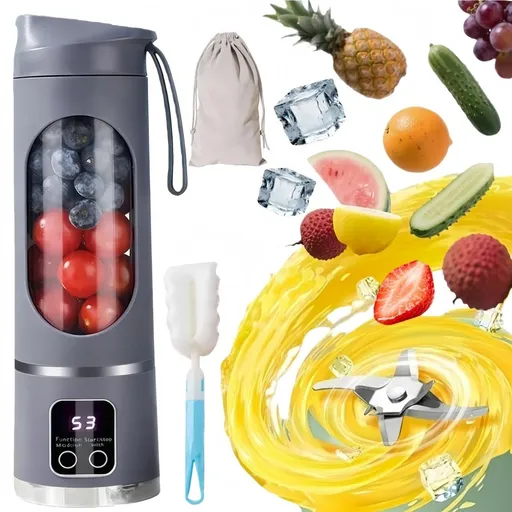 Digital Display Juicer-Smart LED Display, Diet-Friendly Portable Multimode Blender Personal Electric USB 500ML Portable juicer Shakes and Smoothies Blender Small Blenders Mixing,Purple