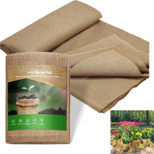 Burlap Fabric Roll,13ft High Density Natural Jute Fiber,Multipurpose Burlap for Gardening Outdoor Plant Care Weed Barrier,DIY Crafts Decoration,Wedding Decor,Tree Trunk Wrap