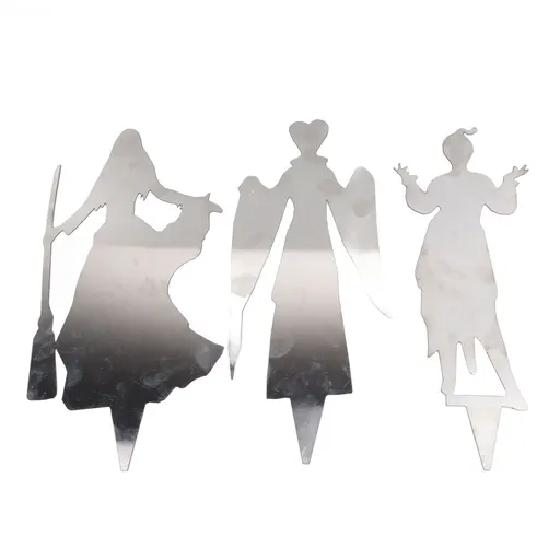 3Pcs Halloween Silhouette Yard Signs Iron Metal Witch Halloween Decorations Outdoor for Party Festivals Home