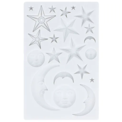 Silicone Fondant Mold Star Moon Face Nonstick Food Grade Silicone Reusable Heat Resistant Odorless Chocolate Molds