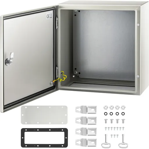 NEMA Steel Enclosure, 16 x 16 x 8\'\' NEMA 4X Steel Electrical Box, IP66 Waterproof & Dustproof, Outdoor/Indoor Electrical Junction Box, with Mounting Plate