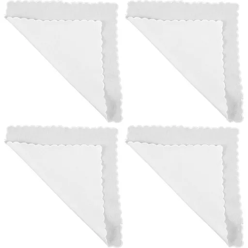 4 Sheets White Cotton Square Handkerchief for DIY Hand Drawing Foldable Absorbent Lightweight Compact Size Simple Fashion Craft Projects