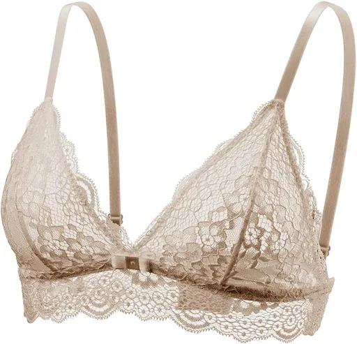 Lace Bralettes for Women Adjustable Strap Sexy V Neck Unpadded Wire Free Incomeplete See Through