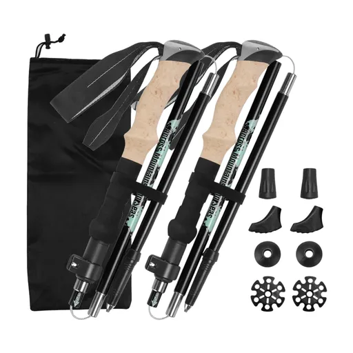 Social Hike Trekking Poles Set of 2 Adjustable Lightweight Hiking Walking Sticks