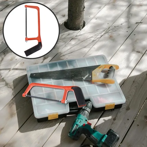 Compact Coping Saw Orange High Carbon Hand Saw for Outdoor Woodworking