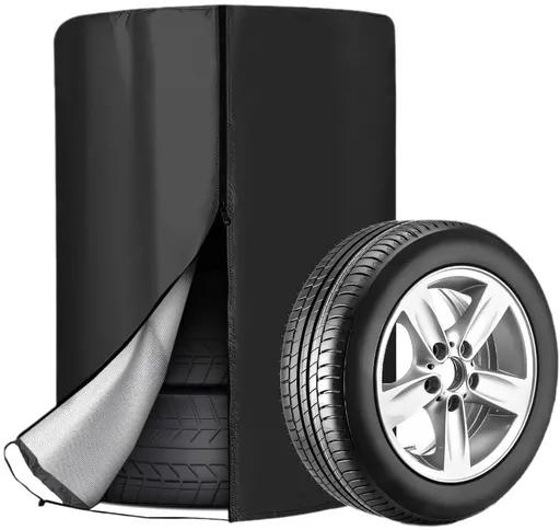 Tire cover - 1 piece - For 4 tires - Tire storage - 420D - 73*110cm - Car tire bag - Cover for car tires - Waterproof - Sun protection - Dustproof - Car tire cover - Winter tire cover - Black