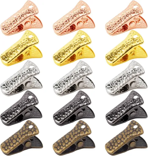 15pcs Mini Alligator Clips with Steel Core, Non-Slip Silicone Small Alligator Spring Clamp, Multipurpose Retro Flat Clips for DIY Crafts Home Office Wedding- 5 Colors