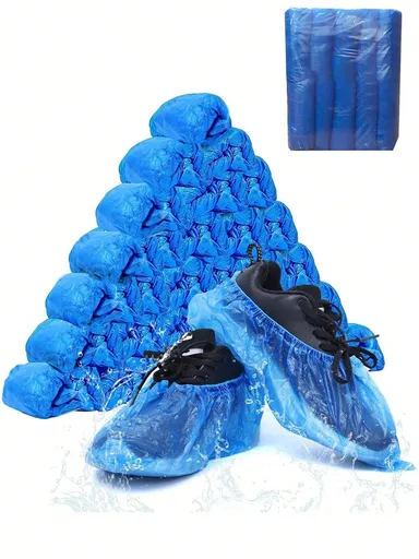 100pcs Disposable Shoe Covers Plush Household Slipper Protectors Dust Stain Resistant Comfortable Non Slip For Homes Offices Hotels Protect Shoes Floors