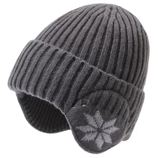 Winter Thick Fleece Lined Ear Protection Hat - Thermal Knit Beanie for Men Women - Warm Skull Cap for Cycling Outdoor Running - Dark Gray