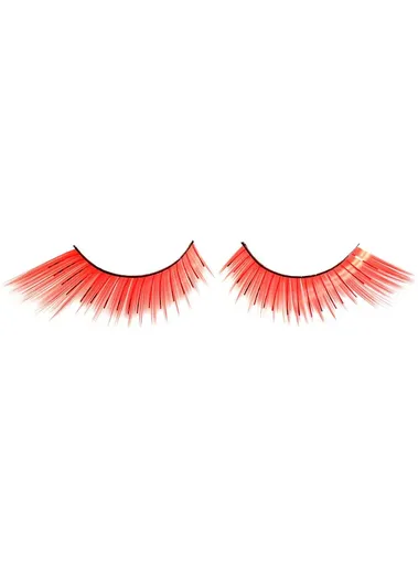 Winged Red False Eyelashes with Tinsel Highlights