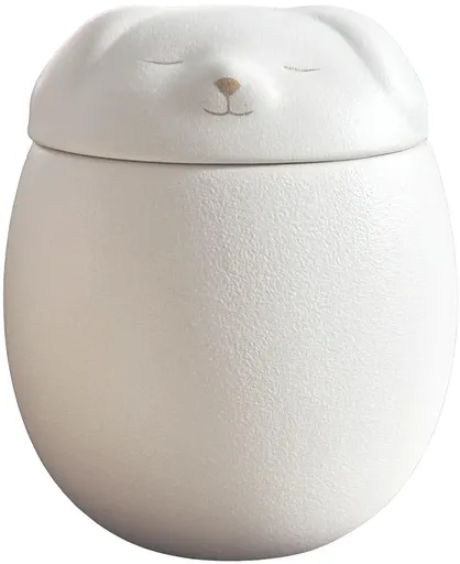 Small Dog Urn,Pet Urn,Pet Urns for Dogs,Pet Cremation Urn,Dog Urns for Ashes,Ceramic Dog Loss, Keepsake for pet Dogs, Handmade - White - Size L