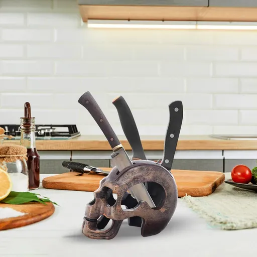Kitchen Knife Holder, Stainless Steel Universal Knife Block Without Knives for Countertop, Knife Block Multifunctional Storage Knife