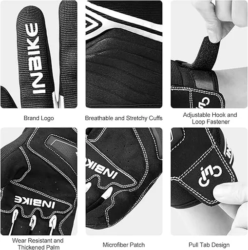 Breathable Mesh Motorcycle Gloves Touchscreen with TPR Palm Pad Hard Knuckle-White-Large