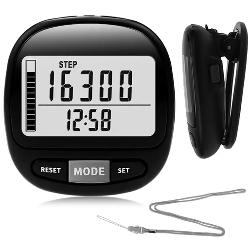3D Pedometer with Large Screen for Steps Distance and Calories, Precision Meter
