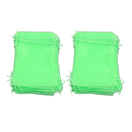 100PCS Fruit Protection Netting Bag Reusable Garden Mesh Barrier Bag for Plant Flower Fruit Trees Green 15x20cm/5.9x7.9in