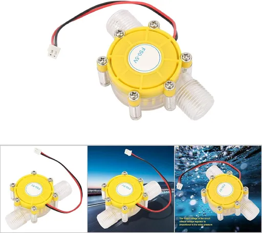 Micro Hydro Turbine, F50 Regulated DC Micro Hydroelectric Generator DC Water Flow Pump Turbine Power Energy Generator(5V)