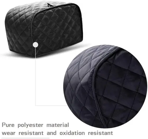 4 slice Toaster Cover, Polyester Fabric Quilted Four Slice Toaster Appliance Dust-proof Cover For Kitchen Small Appliance Dust