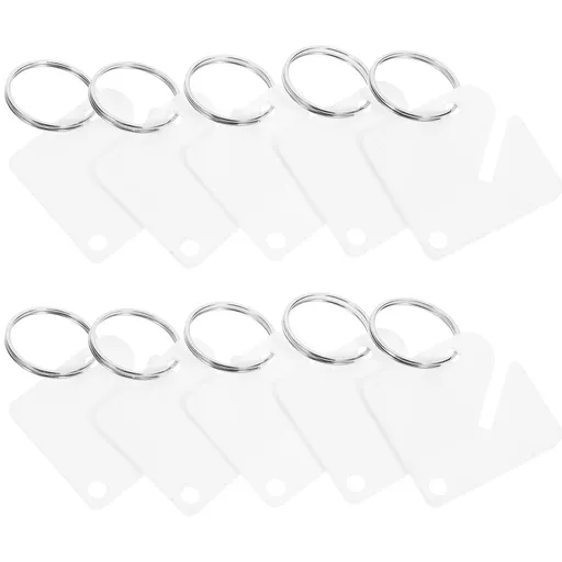 Acrylic Key Tags White Undamaged When Bent for Decor and Personal Business Use 60Sets