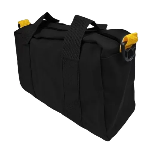 12 Inch Wide Mouth Tool Bag, Canvas Tool Storage Bag for Men, Multi-function Tool Organizer Tote Bag (Black-12 Inch)