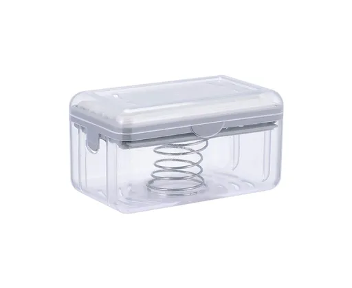 Multifunctional Soap Box Drainable Eco-friendly Built-in Spring Soap Holder Household Supplies-Grey