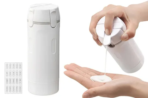 4 in 1 Travel Dispenser with 30ml Travel Bottles Travel Bottles for Shampoo Lotion - White