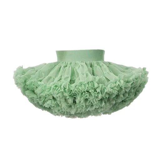 tutuoclock Girls Sweet Princess Nylon Mesh Cake Skirt Avocado Green 80cm
