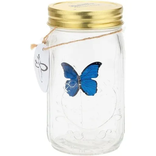 Butterfly Jar LED Light Realistic 11x11.5x18cm Glass Decorative Night Light