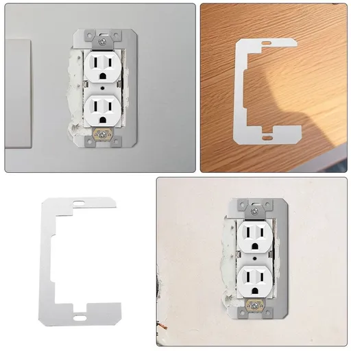 10Pcs Silver Electrical Outlet Box Extender Kit for Home Loose Outlet Repair and Socket Leveling