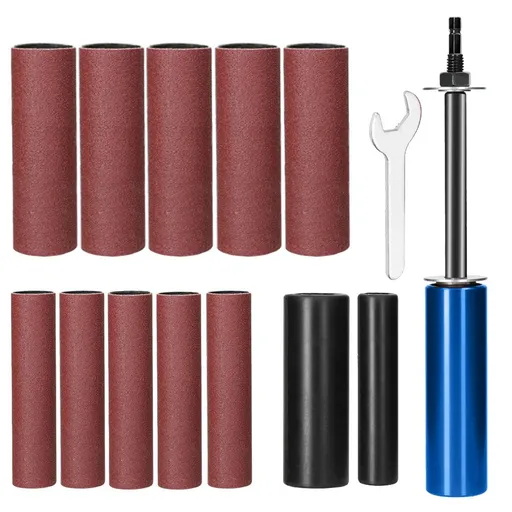Handheld Electric Sanding Stick with Quick-Change Hex Shank for Wood Metal Plastic Glass Stone Polishing, Compatible with Most Drills, Ideal for Woodworking DIY Jewelry Finishing and Rust Removal Tasks (Blue)