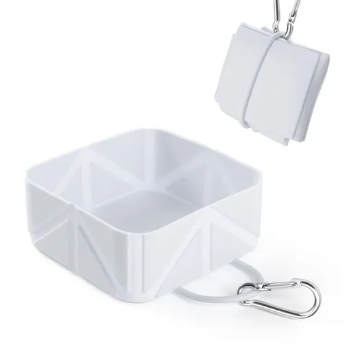 Portable Collapsible Dog Cat Travel Bowl, Soft Silicone Pet Water Feeder, Christmas & Halloween Hiking Walking Pet Supply, Thoughtful Gift for Fur Baby, 500ml, Qingcheng Grey
