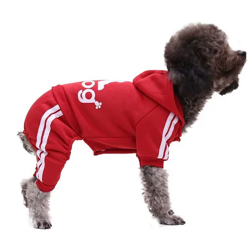 Shine Pet Dog Cat Clothes Sweatshirt Four-legged adog sweater red M (back length 30CM)