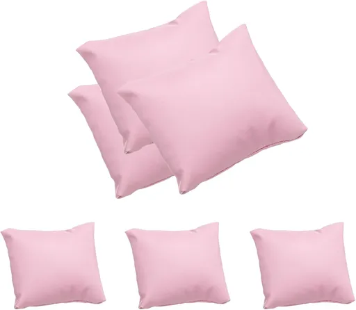 6pcs Leather Watch Pillows, Jewelry Display Pillow for Bracelet, Watch, Anklet, Bangle, Dangle Earring and Necklace Pink