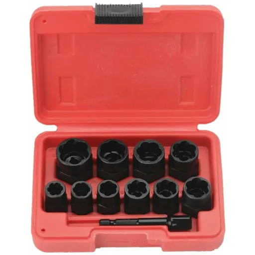 11 pcs 9.5Mm Impact Bolt Extractor Tool Set With Toolbox