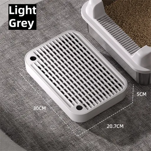 Light Grey Cat Litter Trapper Step Pedal Mat - DetachableDual Layer Litter Catcher Ramp, Style 1