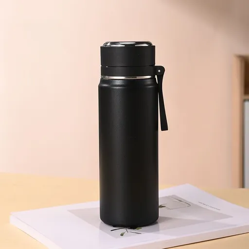 Insulated Water Bottle 316 Stainless Steel 500ml Vacuum Flask Double Wall Leak Proof One Touch Open Hot Cold Thermal Cup with Tea Strainer for Kids Adults School Office Gym Gift