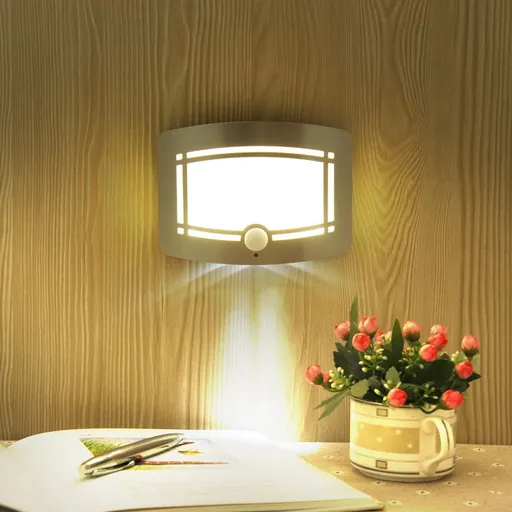 Motion Sensor Wall Lamps Battery Operated Wall Sconce Dimmable Wall Light One Pack Perfect for Hallway Stairway Closet Lighting