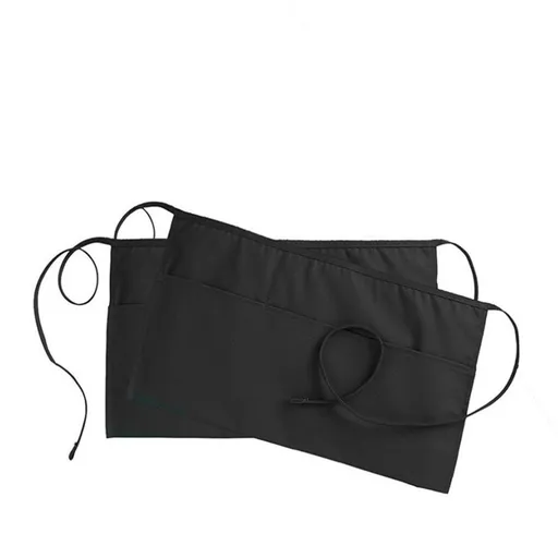 2pcs Waitress Apron with 3 Pockets, Short Aprons for Women with Pockets for Servers, Waiter, Waitress, Black