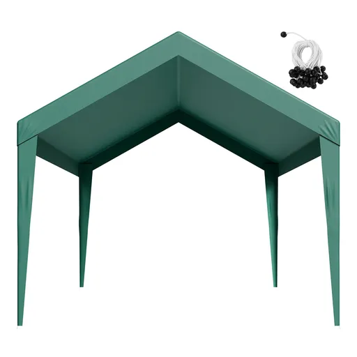 Carport Replacement Canopy, 6 x 3 m Potable Garage Tent Top Tarp, UV-Resistant & Waterproof Car Shelter Tarp, Heavy Duty Car Port Cover with Ball Buggees, Dark Green, Frame Not Included