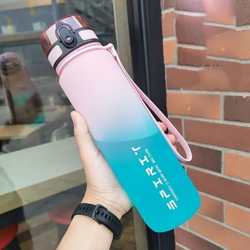 Gradient Water Bottle Sports Water Bottle Men Water Bottle Women Water Bottle - Pink - Size 1000ML